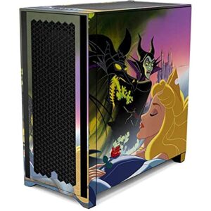 Skinit Decal Gaming Skin Compatible with Corsair 4000D Tempered Glass Mid-Tower ATX Case - Officially Licensed Disney Sleeping Beauty and Maleficent Design
