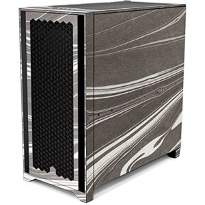 Skinit Decal Gaming Skin Compatible with Corsair 4000D Tempered Glass Mid-Tower ATX Case - Skinit Originally Designed Grey Marble Design