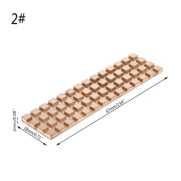 zhiounny Copper Heatsink Thermal Conductive Adhesive for M.2 NGFF 2280 PCI-E NVME SSD - Image 4