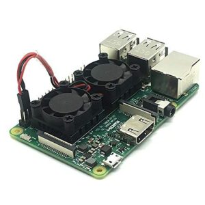 Cooling Fan Kit Dual Fans Alu Heatsinks Module for Raspberry Pi 3B/2B