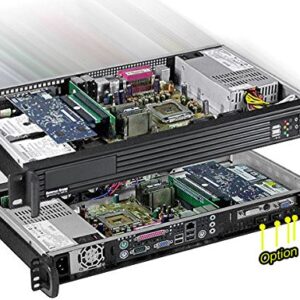 PLINKUSA RACKBUY 1U Riser (3.5 Open / 2 x 2.5 HDD Bay)(9.84 Deep)(Mini ITX) Rackmount Chassis(NO Power Supply, No System and Case Only) ITX-123
