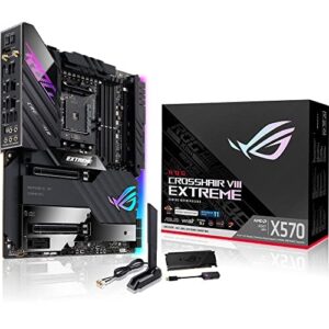 ASUS ROG Crosshair VIII Extreme AMD AM4 X570/X570S EATX Gaming Motherboard (PCIe 4.0, Passive PCH Cooling,5X M.2 Slots, Wi-Fi 6E, 2”OLED, Front-USB,10Gb & 2.5Gb LAN, 2X Thunderbolt 4) (Renewed)