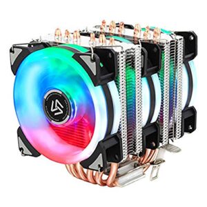 ALSEYE CPU Cooler, 90mm RGB CPU Fan 6 Heatpipes CPU Air Cooler 4 Pin Computer CPU Cooling Fan Radiator for Intel & AMD Motherboard CPU Cooling Easy Installation