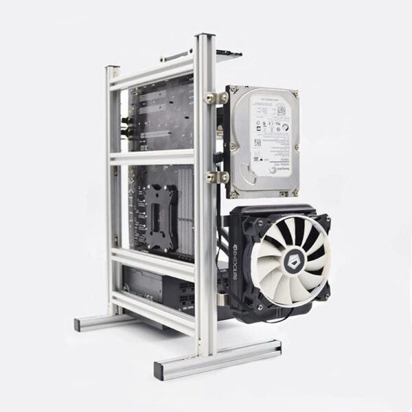 EDIY DIY Computer Chassis Bracket Open Motherboard Case Rack ATX Vertical Horizontal PC Game Water-Cooled Test Bench Creative Overclocking Aluminum Frame Good Heat Dissipation All Silver, ITX Silver - Image 3