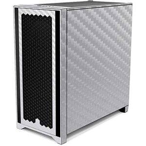 Skinit Decal Gaming Skin Compatible with Corsair 4000D Tempered Glass Mid-Tower ATX Case - Skinit Originally Designed White Carbon Fiber Design
