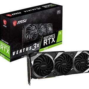 MSI Gaming GeForce RTX 3070 Ventus 3X 8G OC LHR 8GB GDRR6 256-Bit HDMI Triple Torx Fan 3 Graphics Card for PC Gaming Computer, NVIDIA GPU Video Card, Fast Computer Graphics Cards for Gamers (Renewed)