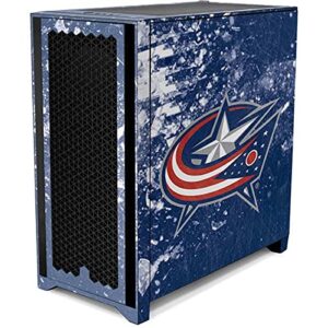 Skinit Decal Gaming Skin Compatible with Corsair 4000D Tempered Glass Mid-Tower ATX Case - Officially Licensed NHL Columbus Blue Jackets Frozen Design