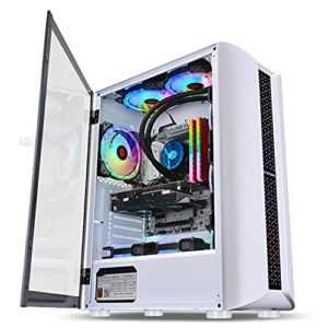 SETUPER Glory ATX, M-ATX Tower Desktop Computer Gaming Case, Temper Glass Windows (Fans Not Included)