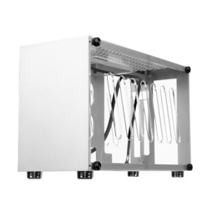 YIWENG Portable Small Computer Case Aluminum Shell Support Mini-ITX Motorad 300mm Graphics Card 63mm Height CPU Radiator Silver