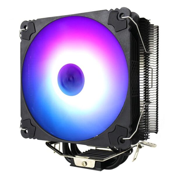 Computer Radiator CPU Cooler 120mm Fan RGB 4PIN Bracket Efficient Cooling (Color : Black RGB) (Black RGB)