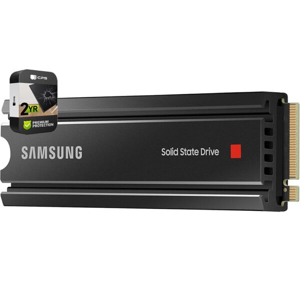Samsung MZ-V8P1T0CW 980 PRO with Heatsink PCIe 4.0 NVMe SSD 1TB for PC/PS5 Bundle with 2 YR CPS Enhanced Protection Pack