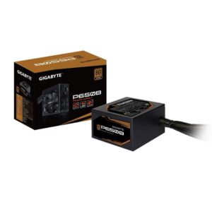 Gigabyte P650B 80 Plus Bronze 650W, Quiet HYB Fan, Active Power Protection, Power Supply GP-P650B (Renewed)