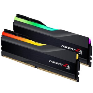 G.SKILL Trident Z5 RGB Series (Intel XMP 3.0 & AMD Expo) DDR5 RAM 32GB (2X 16GB) 6000MT/s CL36-36-36-96 1.35V Desktop Computer Memory U-DIMM - Matte Black (F5-6000J3636F16GA2-TZ5RK)