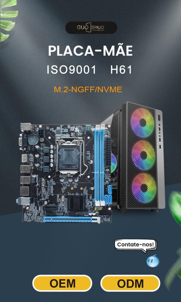 10/100/1000Mbps Motherboard Lga1155 Chipset Intel H61 Socket I3/i5/17 16gb Usb (H61), Intel CPUs 2-3 Generation - Image 6