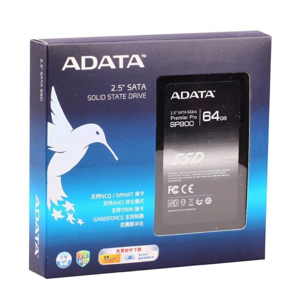 ADATA Premier Pro SP900 64GB 2.5 Inch SATA III Superb Read & Write up to 545MB/s & 525MB/s Solid State Drive (ASP900S3-64GM-C) - Image 2