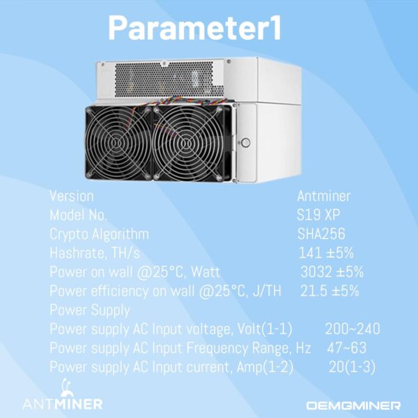 OEMGMINER Bitmain Antminer Miner S19 XP 141T 3032W Bitcoin Miner BTC/BCH Miner Crypto Mining (Antminer S19 XP 141Th) (Renewed) - Image 5