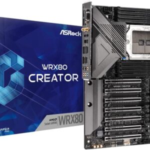 AsRock WRX80 Creator R2.0, EATX, Dual Marvell (Aquantia) 10Gbe LAN, 7.1 CH HD Nahimic Audio, Front Panel Type C USB 3.2 Gen2 Header, 8 Power Phase - Motherboard (Renewed)