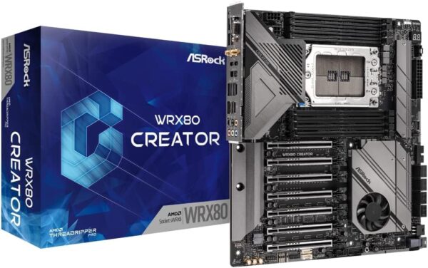 AsRock WRX80 Creator R2.0, EATX, Dual Marvell (Aquantia) 10Gbe LAN, 7.1 CH HD Nahimic Audio, Front Panel Type C USB 3.2 Gen2 Header, 8 Power Phase - Motherboard (Renewed)