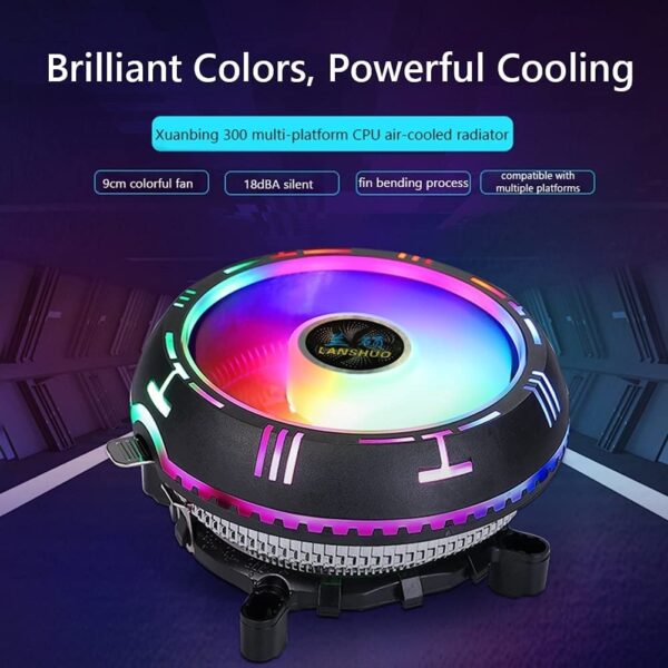 TARCT RGB CPU Ventilator Low Profile CPU Air Cooler with 90mm Silent Fan More Durable - Image 6