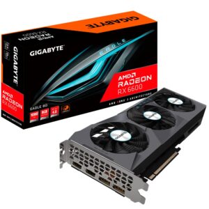GIGABYTE Radeon RX 6600 Eagle 8G Graphics Card, WINDFORCE 3X Cooling System, 8GB 128-bit GDDR6, GV-R66EAGLE-8GD Video Card (Renewed)