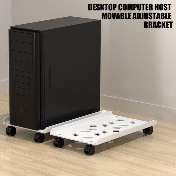 YUGSHNKFC Adjustable Computer Tower Stand CPU Stand with 4 Rolling Caster Wheel Under Desk CPU Holder PC Floor Risers - Image 2