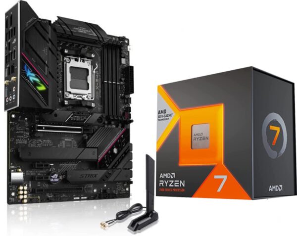 MICRO CENTER AMD Ryzen 7 7800X3D 8-Core16-Thread Desktop Processor with ASUS ROG Strix B650E-F Gaming WiFi AM5 Gaming Motherboard