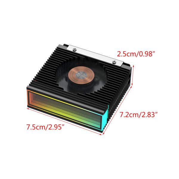 GRABLOOM ARGB Aluminum Alloy M.2 SSD Cooling Heat Sink M.2 NVMe 2280 Hard Disk Sync ARGB Heat Coolers Radiator Cooling Fan AGHP Heat Heatsink - Image 5