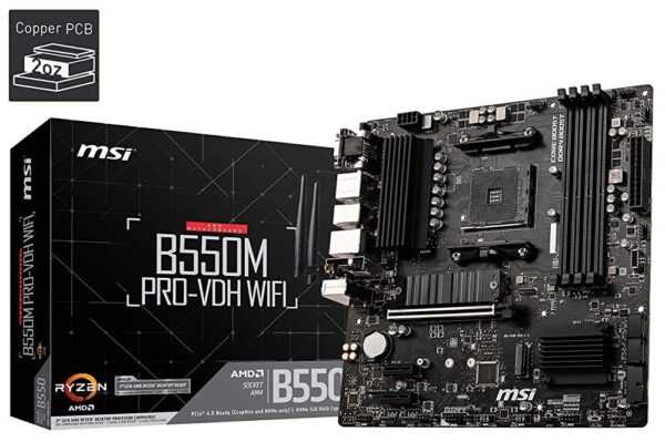 MSI AMD B550M PRO-VDH WiFi Socket AM4 Micro ATX DDR4-SDRAM Motherboard (Renewed)