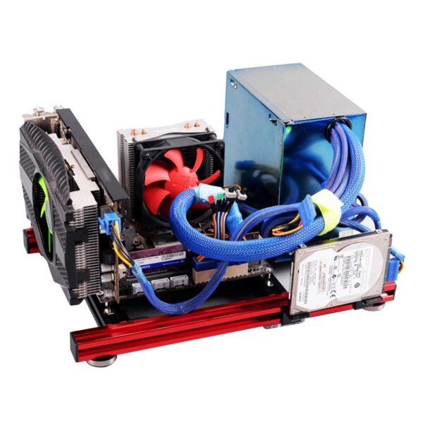 ciciglow DIY ATX Open Air Case Bracket,Mini M-ATX Aluminum Alloy PC Case with Good Heat Dissipation Performanc Support ATX Ordinary Large Power Supply - Image 4