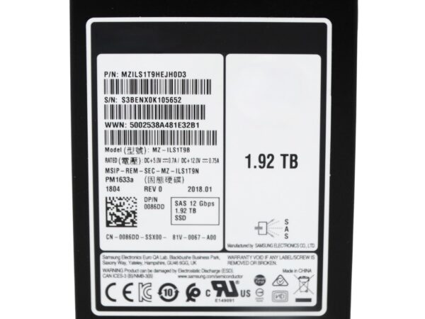 METServers 086DD 1.92TB 12Gbps SAS 2.5 SSD W/Gen 13 Tray for Dell PowerEdge T320 T420 T620 T430 T630 Servers (Renewed) - Image 3