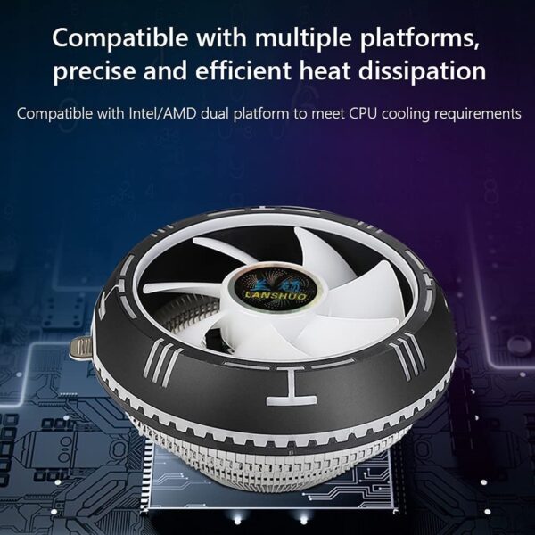 TARCT RGB CPU Ventilator Low Profile CPU Air Cooler with 90mm Silent Fan More Durable - Image 3