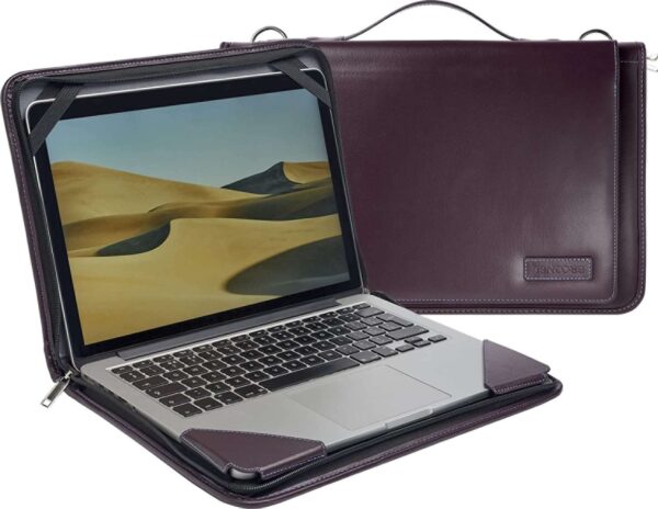 Broonel - Contour Series - Purple Heavy Duty Leather Protective Case - Compatible with ASUS Chromebook CX1 11.6 (CX1102)