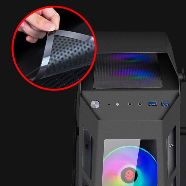 lingyun Special-Shaped Chassis Mini-ITX M-ATX Gaming Case, Game Chassis Desktop Double-Sided Transparent Tempered Glass Computer Motherboard Box - Image 5