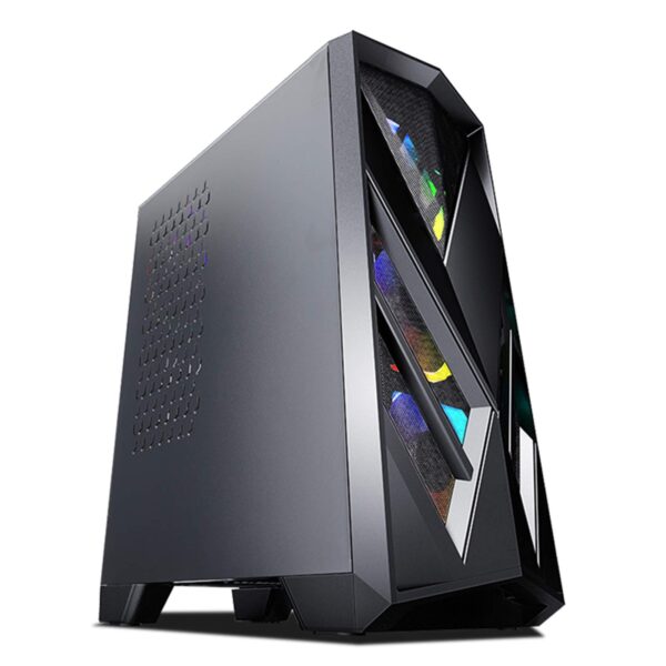 ZXCVBNAS PC Gaming Case - USB3.0 Port - SPCC Steel Side Panel Cable Management - Be Quiet Water-Cooling Ready - Integrated RGB Lighting - Black