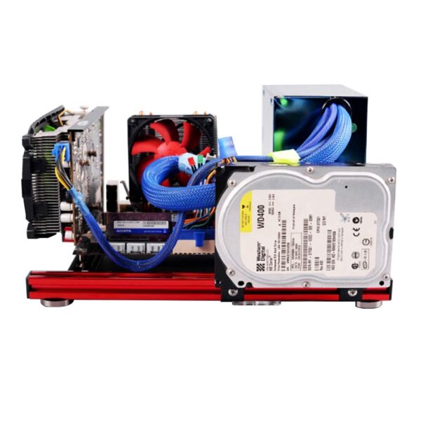 ciciglow DIY ATX Open Air Case Bracket,Mini M-ATX Aluminum Alloy PC Case with Good Heat Dissipation Performanc Support ATX Ordinary Large Power Supply - Image 5