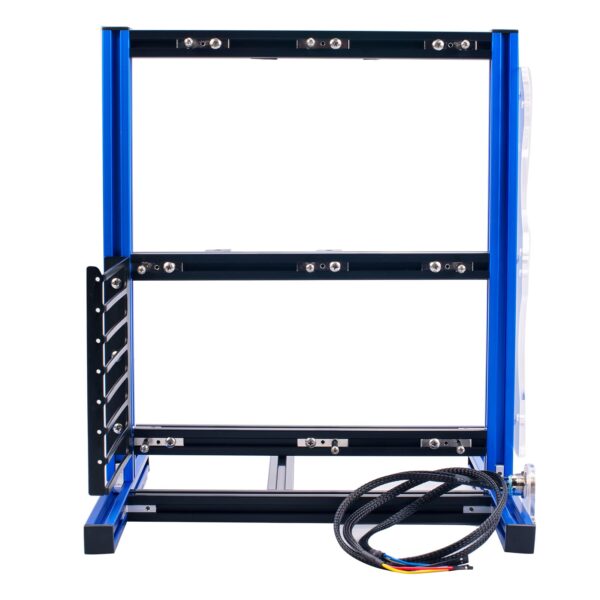 Computer Open Case Bracket, Excellent Open Computer Case Heat Dissipation Vertical Aluminum DIY Frame Supports ATX MATX ITX Motherboard(Blue) - Image 9
