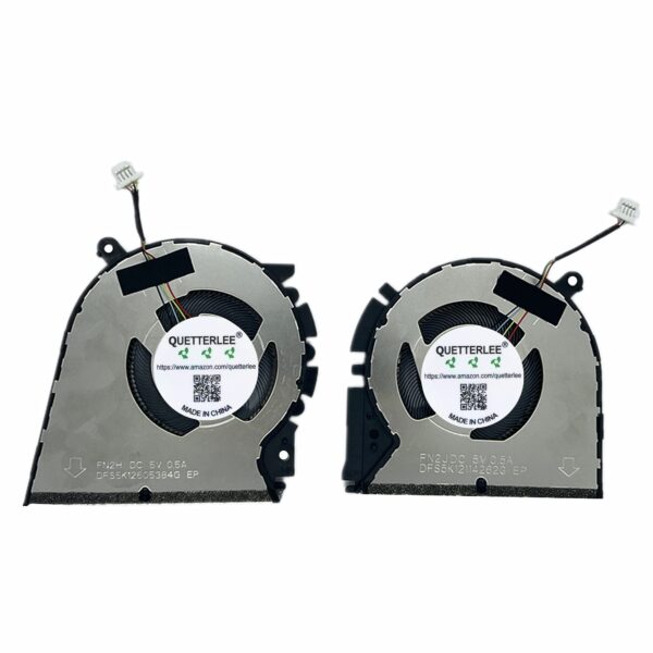 QUETTERLEE Replacement New Laptop CPU + GPU Cooling Fan for Asus Vivobook Pro M3401Q K3400P M3400QA M7400Q M7400QE X7400PC Series DFS5K12605384G FN2H DFS5K12114262G FN2J DC 5V 0.5A Fan