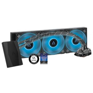 ARCTIC Liquid Freezer II 420 RGB (incl. Controller) - Multi-Compatible All-in-one CPU AIO Water Cooler with RGB, efficient PWM-Controlled Pump, Fan Speed: 200-1900 RPM, LGA1700 compatible - Black