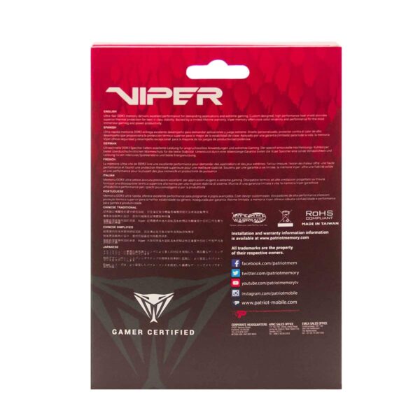 Patriot Memory Viper 4 Series DDR4 32GB (2 x 16GB) 3200MHz (PC4-25600) Dual Module Kit - PV432G320C6K - Image 5