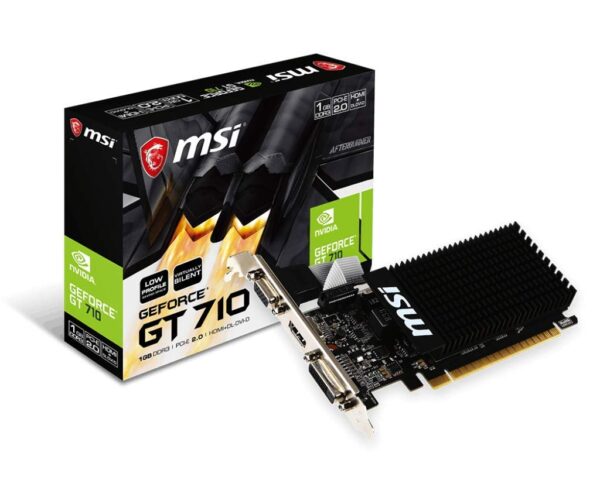 MSI Gaming GeForce GT 710 1GB GDRR3 64-bit HDCP Support DirectX 12 OpenGL 4.5 Heat Sink Low Profile Graphics Card (GT 710 1GD3H LP) (Renewed)