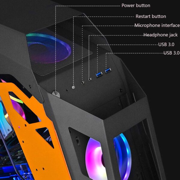 lingyun Special-Shaped Chassis Mini-ITX M-ATX Gaming Case, Game Chassis Desktop Double-Sided Transparent Tempered Glass Computer Motherboard Box - Image 6