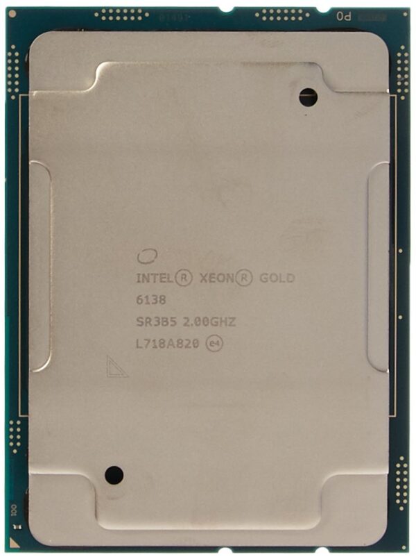 Intel Xeon Gold 6138 20 Cores 2GHz 27.5MB 10.4 GT/s 125W LGA 3647 CPU SR3B5 (Renewed)