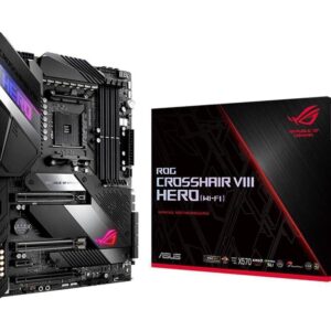 Asus ROG X570 Crosshair VIII Hero (Wi-Fi) ATX Motherboard with PCIe 4.0, on-Board WiFi 6 (802.11Ax), 2.5 Gbps LAN, USB 3.2, SATA, M.2, Node and Aura Sync RGB Lighting (Renewed)