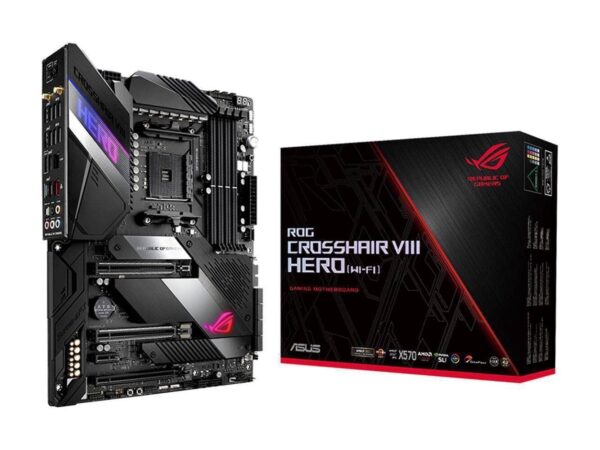 Asus ROG X570 Crosshair VIII Hero (Wi-Fi) ATX Motherboard with PCIe 4.0, on-Board WiFi 6 (802.11Ax), 2.5 Gbps LAN, USB 3.2, SATA, M.2, Node and Aura Sync RGB Lighting (Renewed)