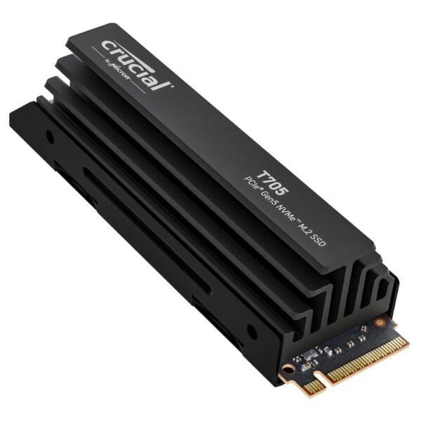 Crucial T705 4TB PCIe Gen5 NVMe M.2 SSD with Heatsink- Up to 14,100 MB/s - Game Ready - Internal Solid State Drive (PC) - +1mo Adobe CC - CT4000T705SSD5