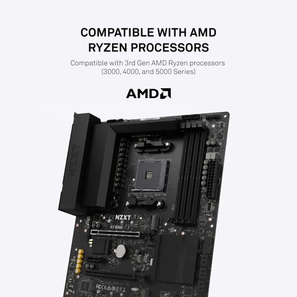 NZXT N7 B550 - N7-B55XT-B1 - AMD B550 chipset (Supports AMD Socket AM4 Ryzen CPUs) - ATX Gaming Motherboard - Integrated Rear I/O Shield - WiFi 6 connectivity - Black (Renewed) - Image 7