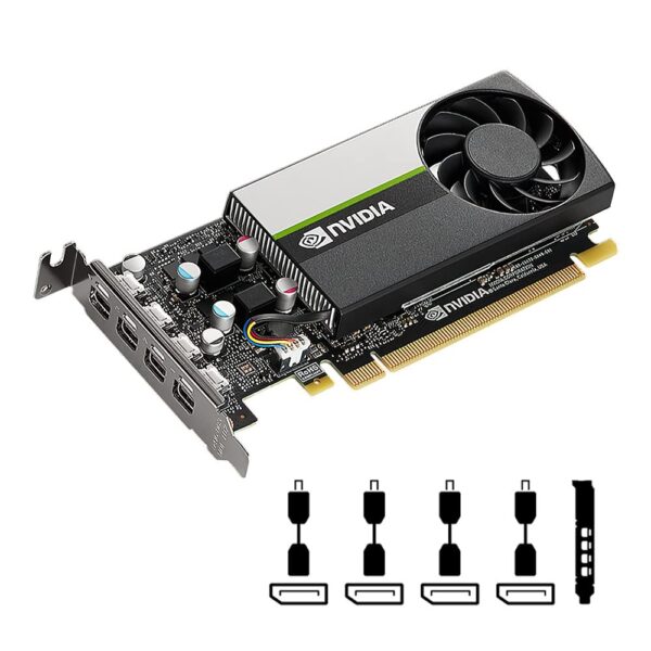 PNY NVIDIA T1000 4GB GDDR6 - High Profile professional graphics card, 4x Mini Display Ports (Renewed) - Image 3