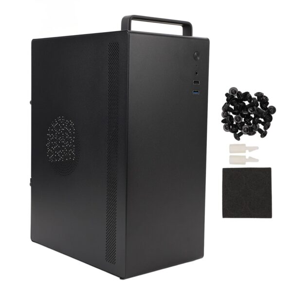 Micro ATX ITX Computer Case, 250mm GPU, 140mm CPU Cooler, SSD HDD Support, ATX Desktop PC Case with USB 2.0 3.0 Ports