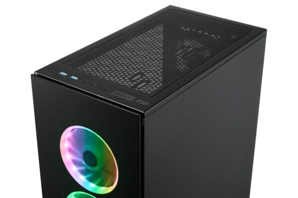 FSP CMT340 ATX mid Tower, Black, USB, POC0000061 (ATX mid Tower, Black, USB 3.0 x 2 Port,HD Audio, A.RGB) - Image 3