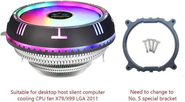 TARCT RGB CPU Ventilator Low Profile CPU Air Cooler with 90mm Silent Fan More Durable - Image 4